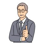 グッドポーズの上司のシンプルなフリーイラスト