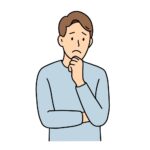 困る男性のシンプルなフリーイラスト