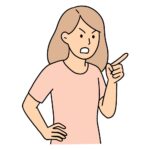 指差して怒る女性のイラスト