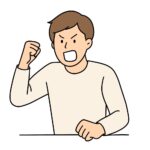 白熱する男性のイラスト